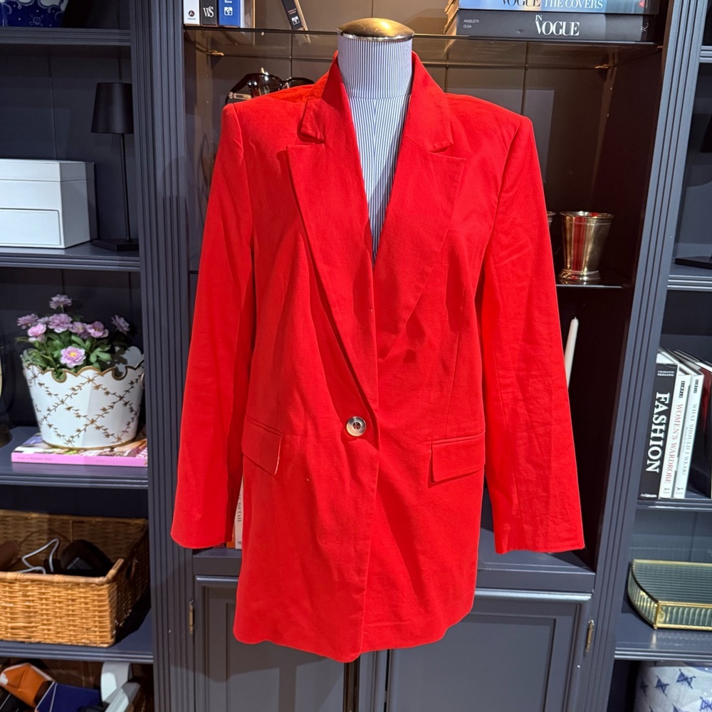 Talbots Red Linen Blend Blazer – Size 8